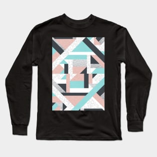 Abstract Geo - Silver, Pink, Blue and Marble Long Sleeve T-Shirt